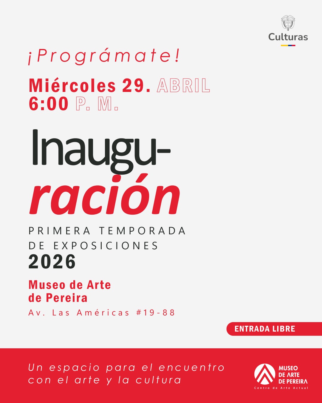 La Temporada de Exposiciones 2026 Museo de Arte de Pereira